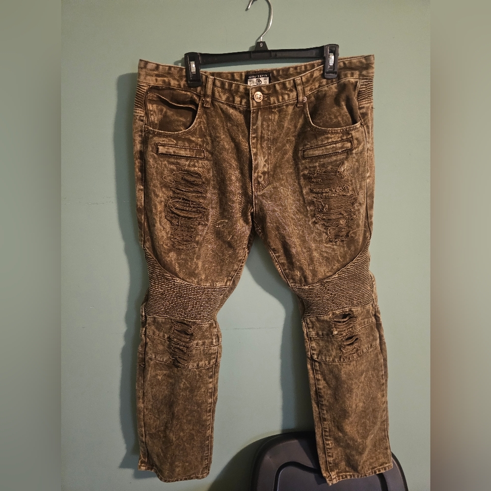 Men's Distressed Brown Pants.